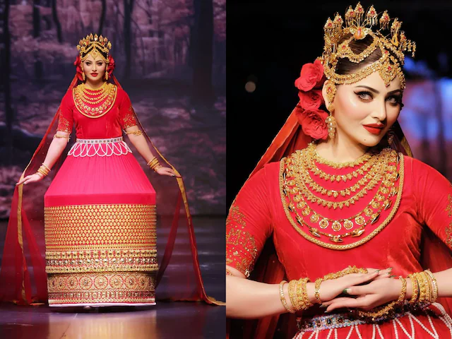 ઉર્વશી રૌતેલા (Urvashi Rautela) 'મણિપુરી દુલ્હન' બની, 24 કેરેટ સોનાની પોટલોઈ પહેરી...