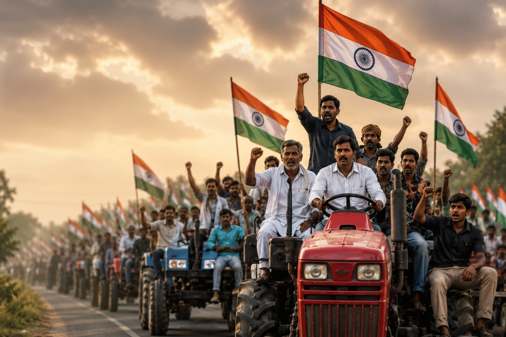 1111 ટ્રેક્ટર સાથે કોંગ્રેસ (Congress) ની શક્તિપ્રદર્શન રેલી: નેતાઓએ સ્ટિયરિંગ સંભાળ્યું; ધારાસભ્યોની સૂચક ગેરહાજરી
