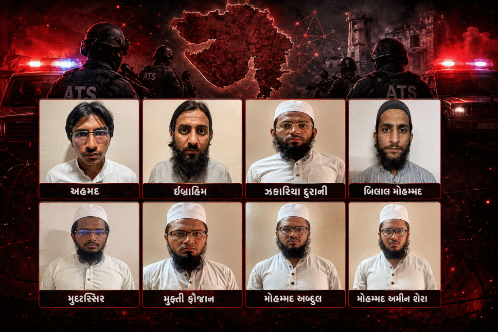 ગુજરાત ATSએ જૈશના 8 આતંકીઓ (Terrorists) ને ઝડપ્યા: પાકિસ્તાની હેન્ડલરના આદેશ માનતા, તમામ મહેસાણા, બનાસકાંઠા-પાટણના